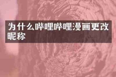 为什么哔哩哔哩漫画更改昵称