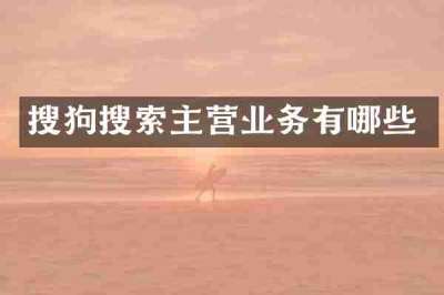 搜狗搜索主营业务有哪些