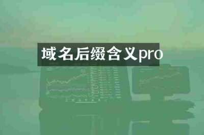 域名后缀含义pro