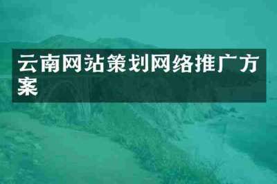 云南网站策划网络推广方案