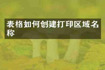表格如何创建打印区域名称