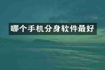 哪个手机分身软件最好