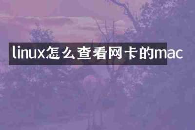 linux怎么查看网卡的mac