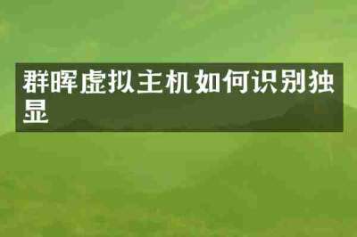 群晖虚拟主机如何识别独显