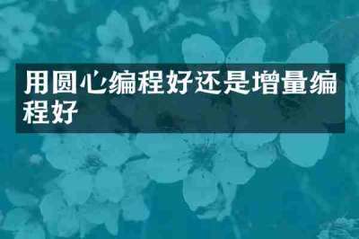 用圆心编程好还是增量编程好
