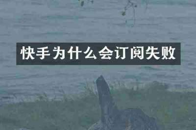 快手为什么会订阅失败