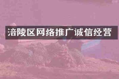 涪陵区网络推广诚信经营