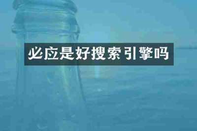 必应是好搜索引擎吗