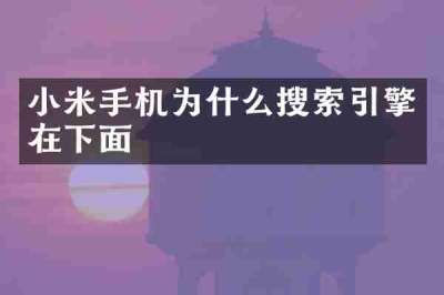 小米手机为什么搜索引擎在下面