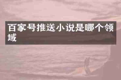 百家号推送小说是哪个领域
