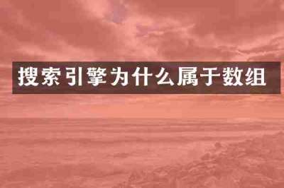 搜索引擎为什么属于数组