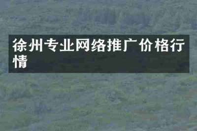 徐州专业网络推广价格行情