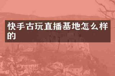 快手古玩直播基地怎么样的