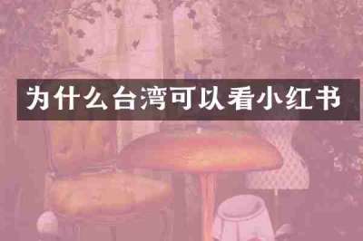 为什么台湾可以看小红书
