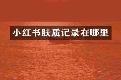 小红书肤质记录在哪里