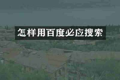 怎样用百度必应搜索