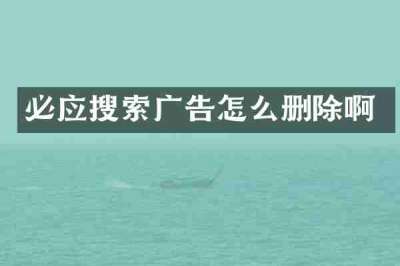 必应搜索广告怎么删除啊