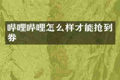 哔哩哔哩怎么样才能抢到券