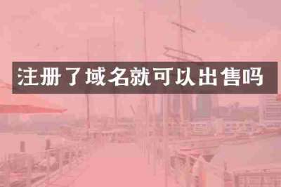 注册了域名就可以出售吗