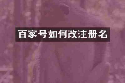 百家号如何改注册名