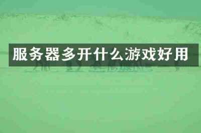 服务器多开什么游戏好用