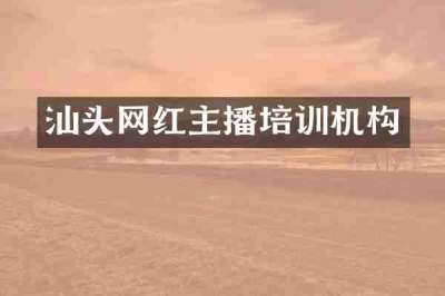 汕头网红主播培训机构
