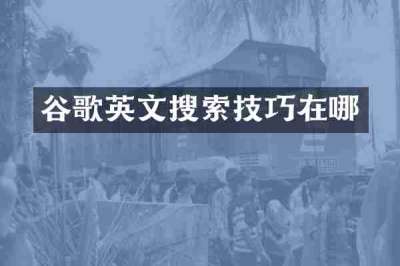 谷歌英文搜索技巧在哪