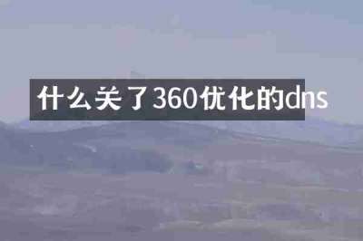 什么关了360优化的dns