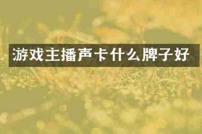 游戏主播声卡什么牌子好