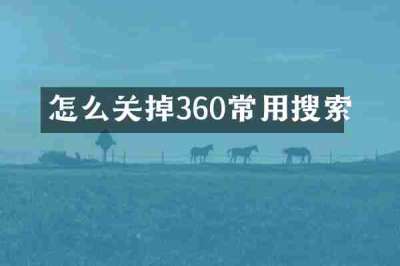 怎么关掉360常用搜索