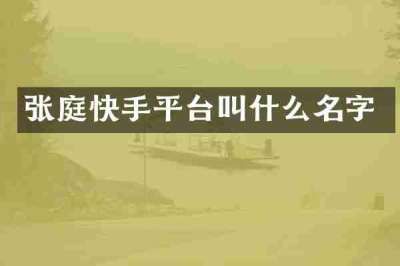 张庭快手平台叫什么名字