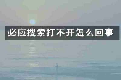 必应搜索打不开怎么回事