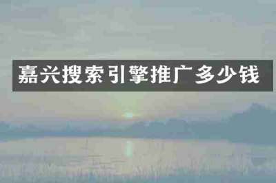 嘉兴搜索引擎推广多少钱
