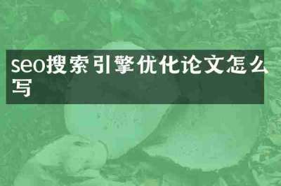 seo搜索引擎优化论文怎么写