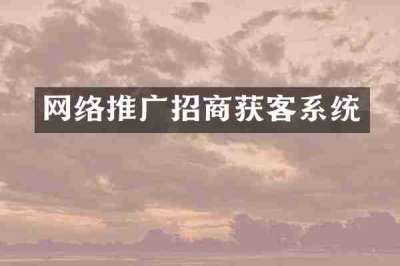 网络推广招商获客系统