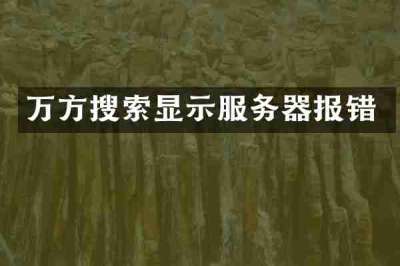 万方搜索显示服务器报错