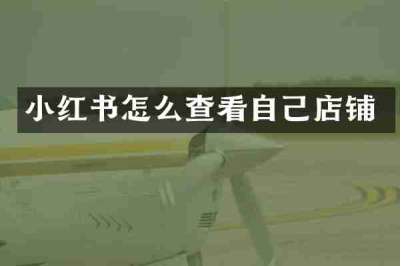 小红书怎么查看自己店铺