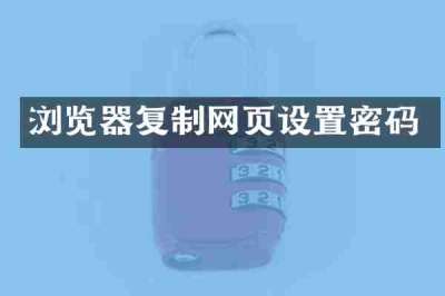 浏览器复制网页设置密码