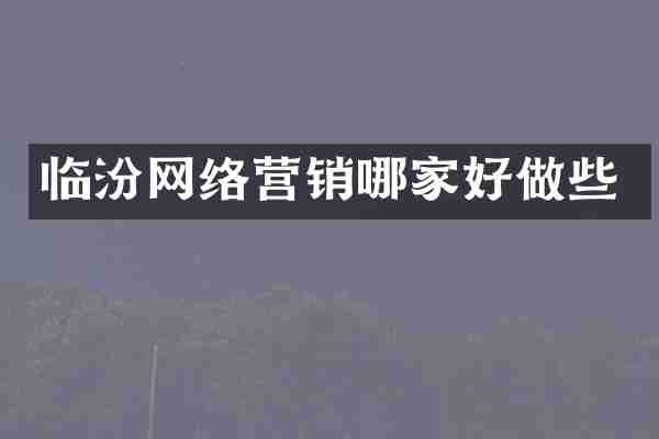 临汾网络营销哪家好做些