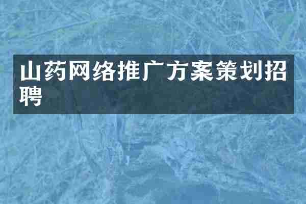 山药网络推广方案策划招聘