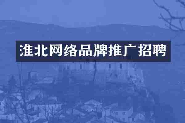 淮北网络品牌推广招聘