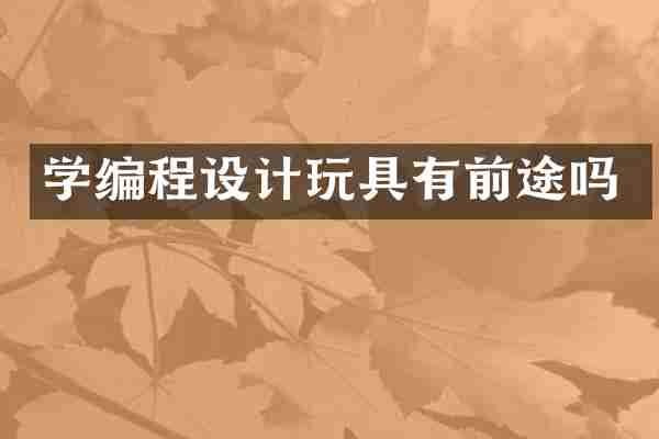 学编程设计玩具有前途吗