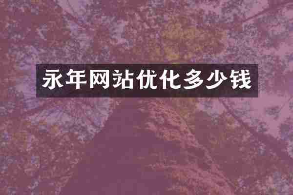 永年网站优化多少钱