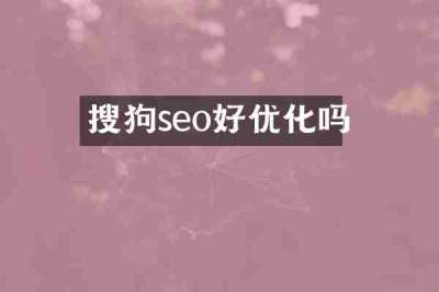 搜狗seo好优化吗