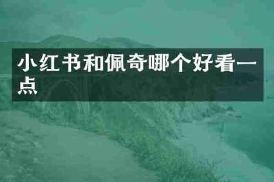 小红书和佩奇哪个好看一点
