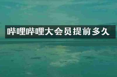 哔哩哔哩大会员提前多久