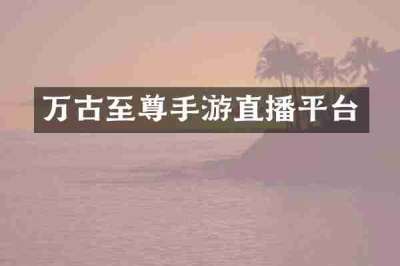 万古至尊手游直播平台
