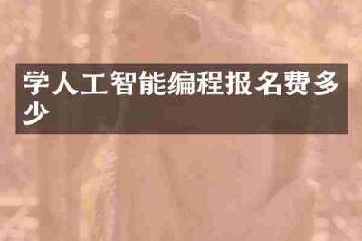 学人工智能编程报名费多少