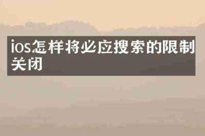 ios怎样将必应搜索的限制关闭