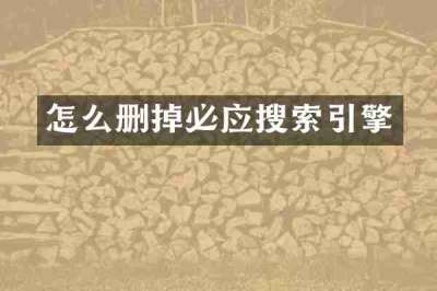 怎么删掉必应搜索引擎